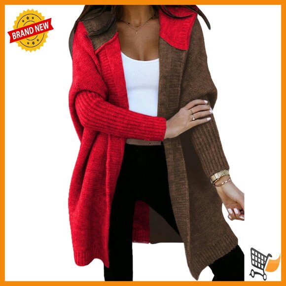 Women's XS Hooded Open Front Cardigan Long Sleeve Casual Sweater